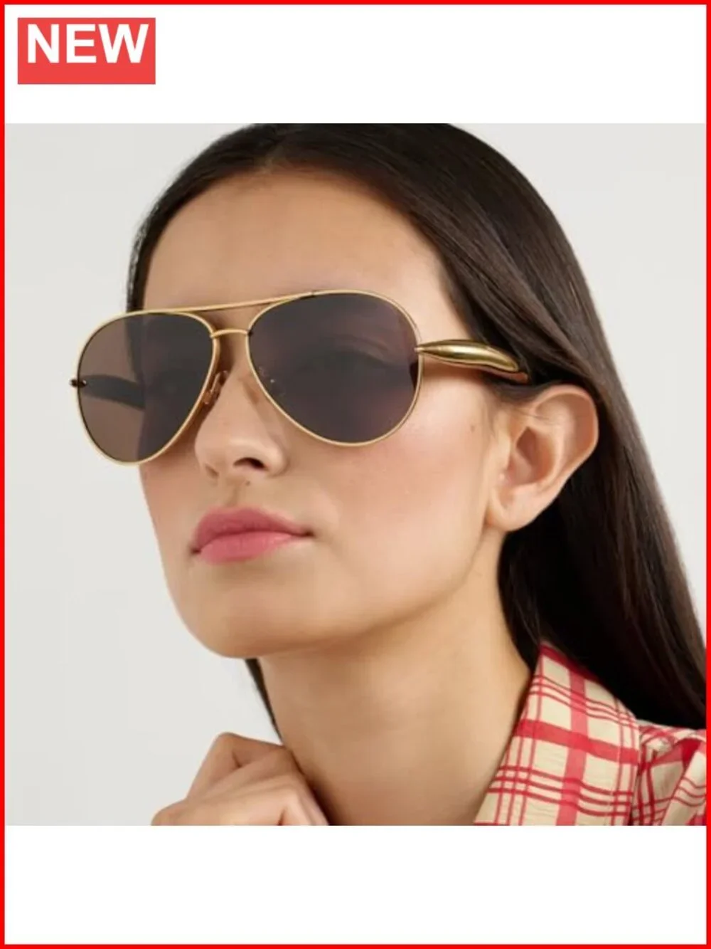 Retro Metal Aviator Sunglasses Oversized 70s UV Protection